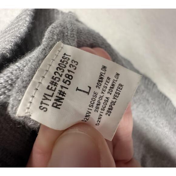 Pink Clover Womens Size Large Sweater Carson Gray Cuffed Sleeve Button Accent - Picture 5 of 6